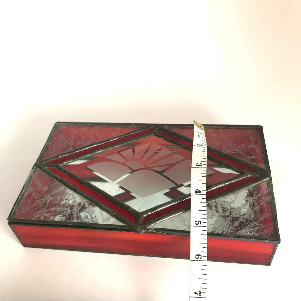 Vintage Stained Glass Jewelry Box